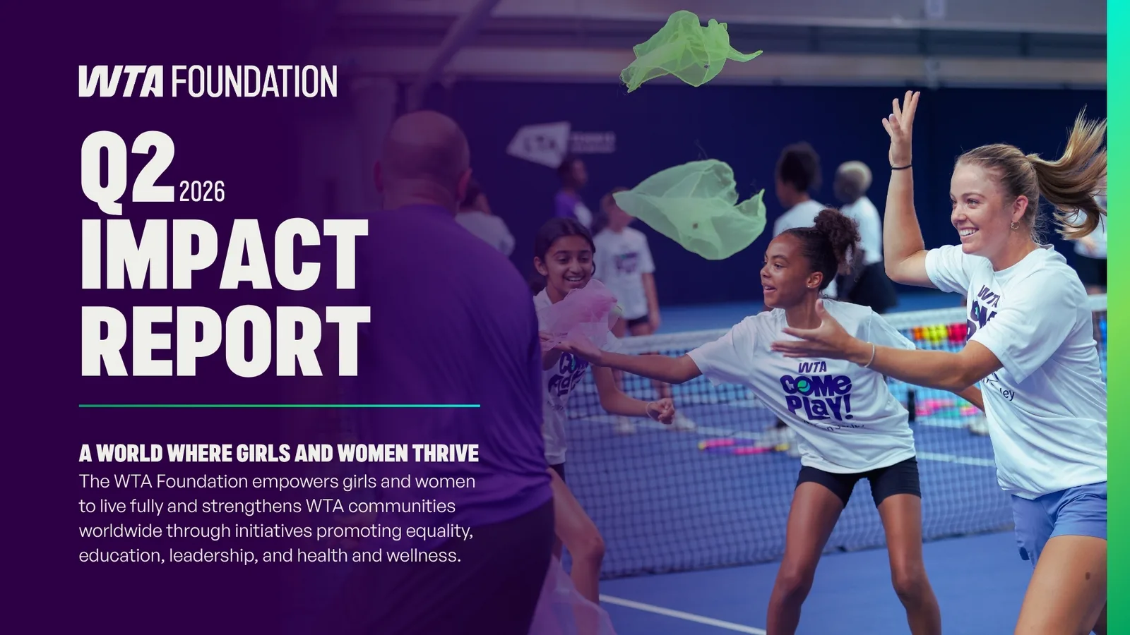 WTA Foundation отчете разширяване на глобалния си обхват през второто тримесечие
