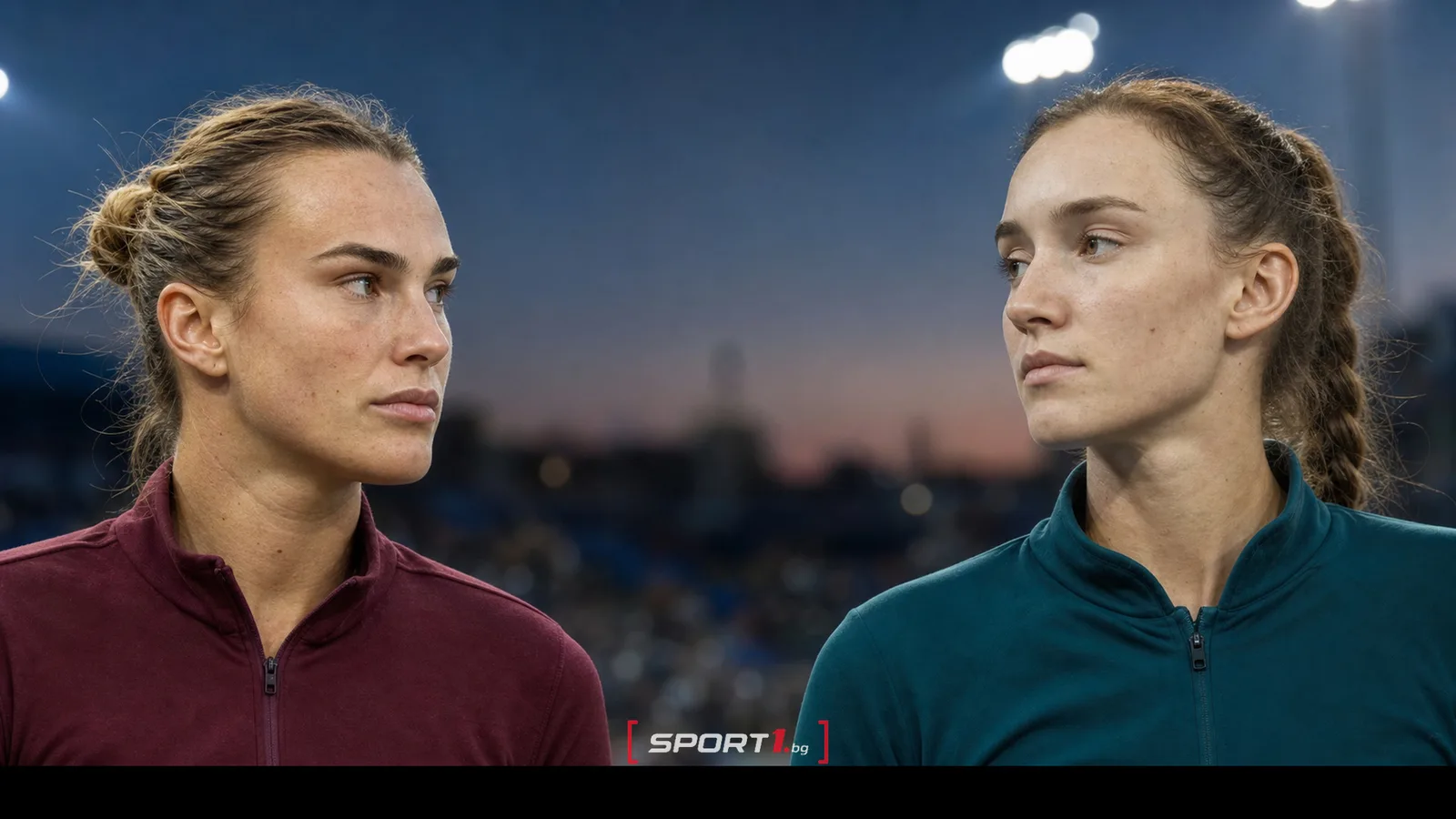 Арина Сабаленка и Елена Рибакина в битката за първото място в WTA преди турнира в Торонто — редакционен AI колаж