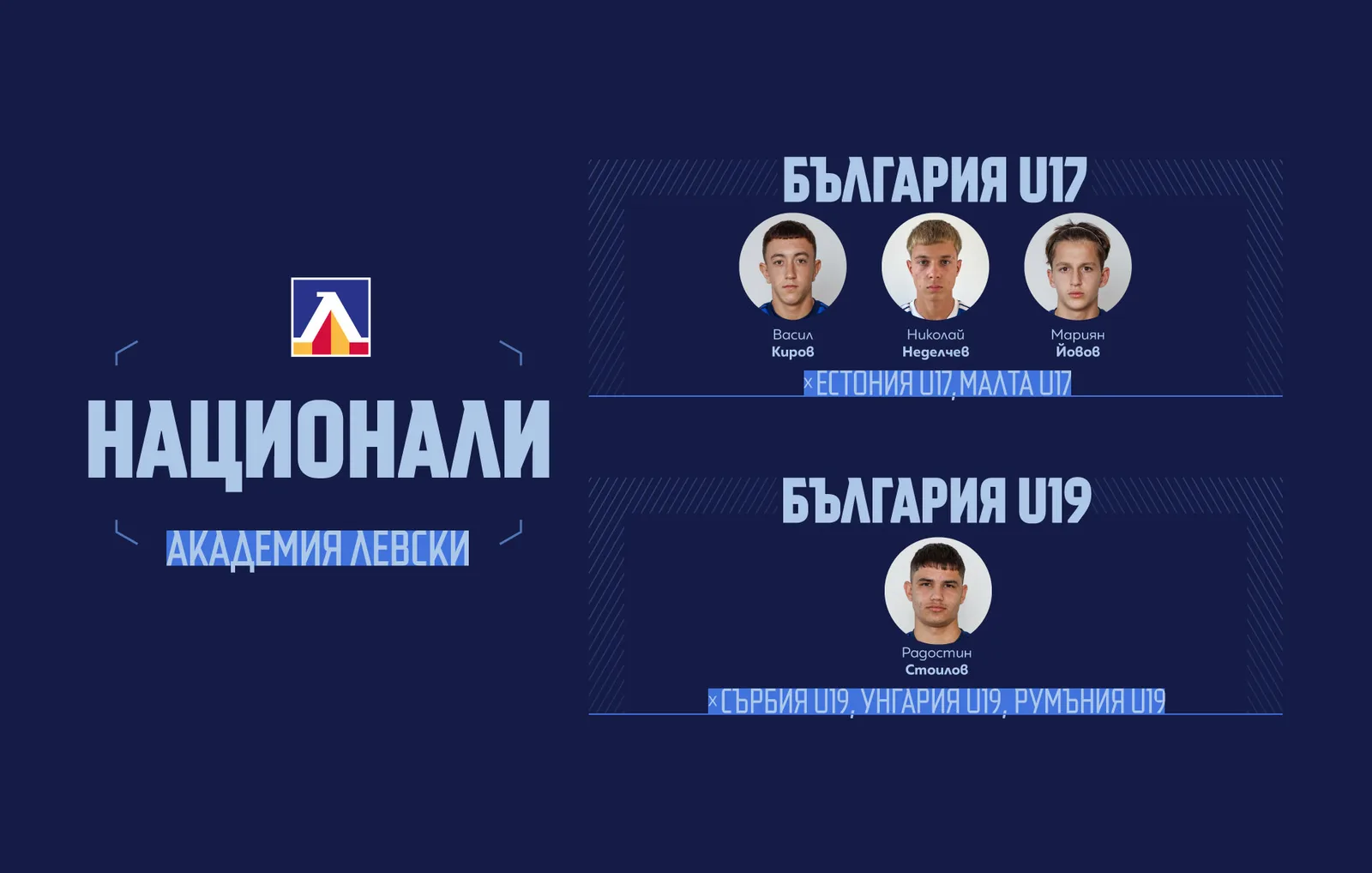 Четирима таланти на Левски получиха повиквателни за България